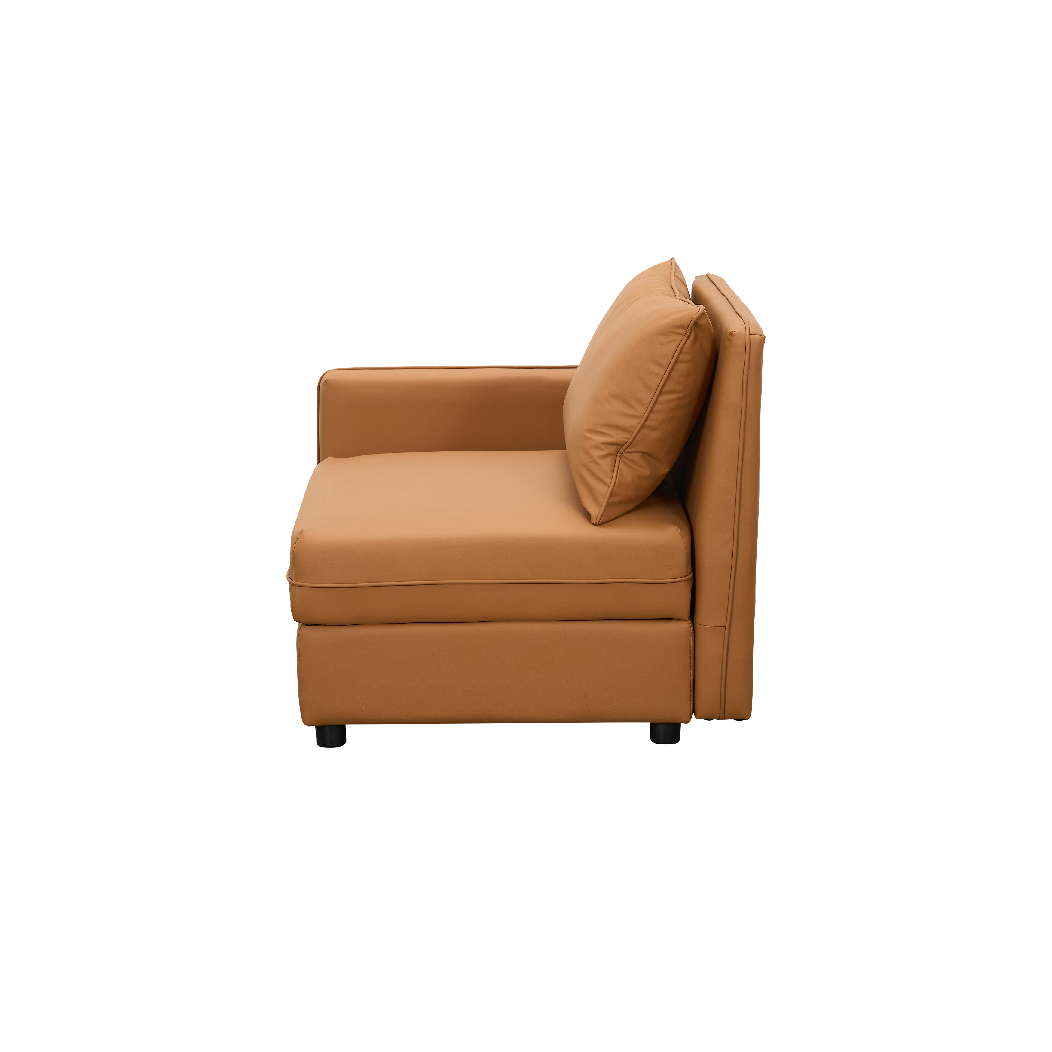 Cameron 4 Seater Storage Sofa - Tan (Pet Friendly) - 9 - Brown leather sofa, modern design, comfortable seating, cushioned