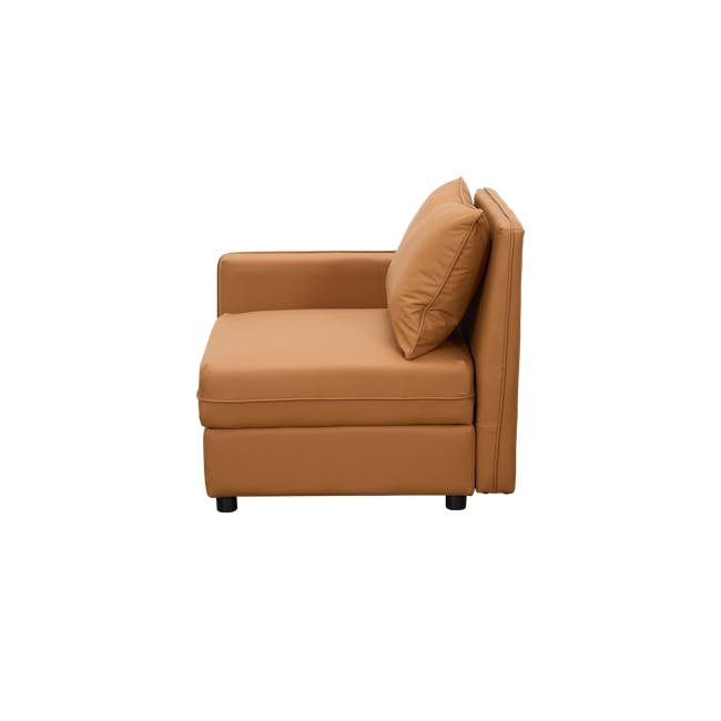 Cameron 4 Seater Storage Sofa - Tan (Pet Friendly) - 9 - Brown leather sofa, modern design, comfortable seating, cushioned