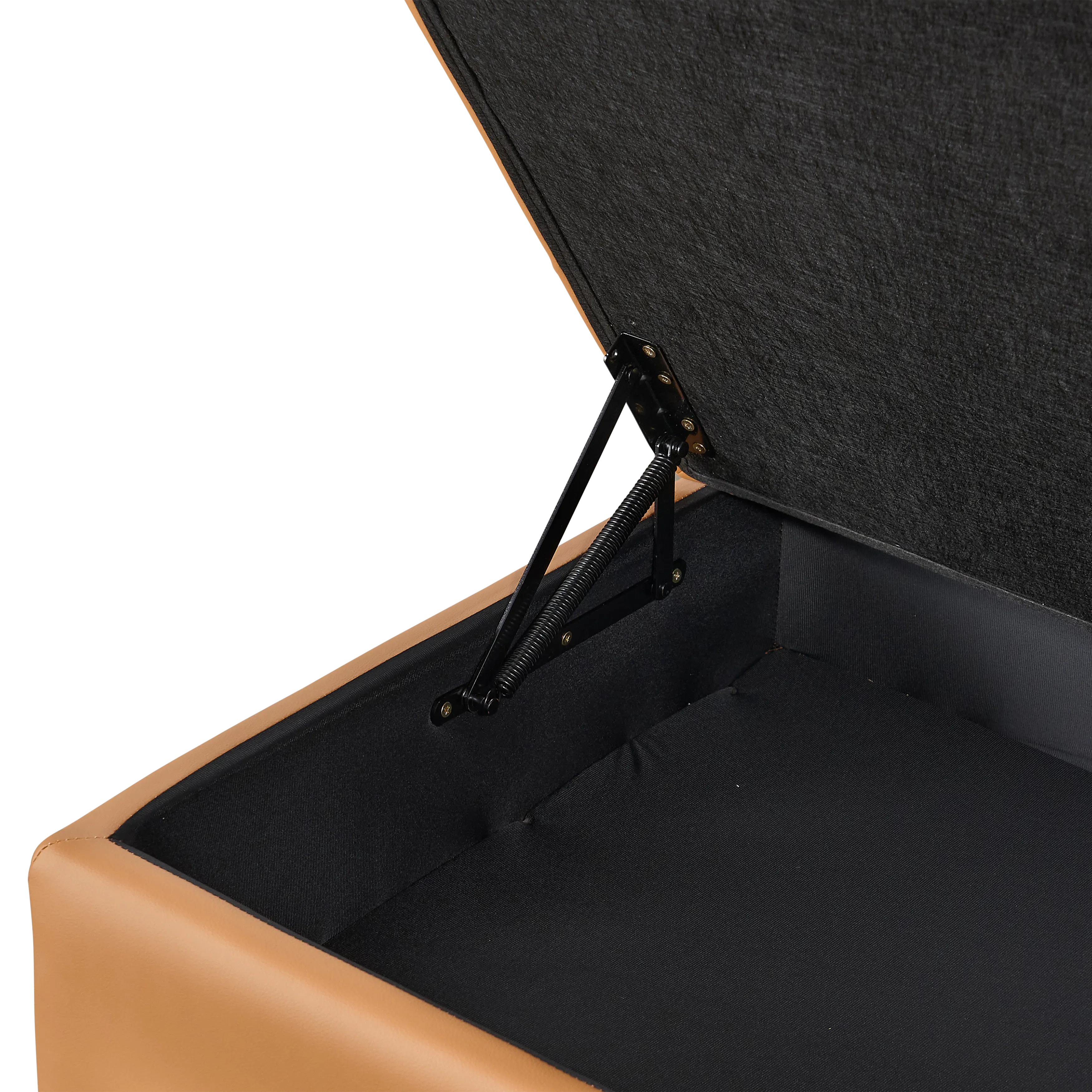 Cameron Large Corner Storage Sofa - Tan (Pet Friendly) - 16 - Black, spring-loaded, folding, interior, cushioned, soft