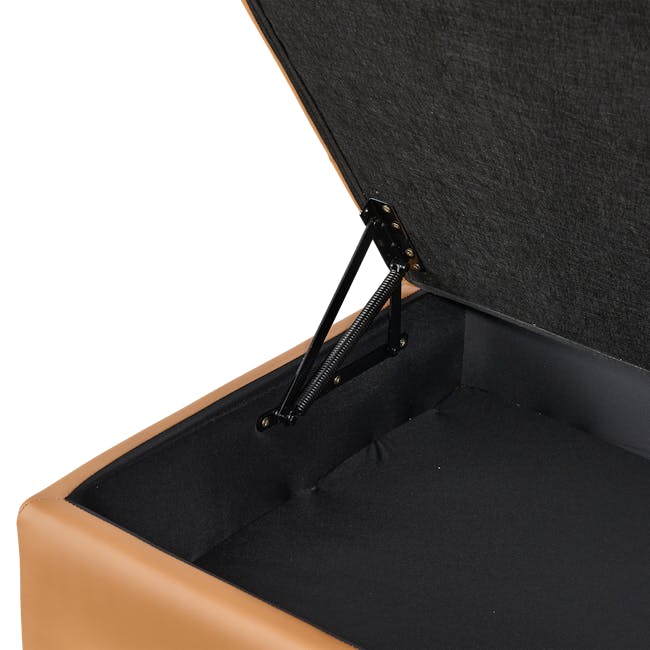 Cameron Large Corner Storage Sofa - Tan (Pet Friendly) - 16 - Black, spring-loaded, folding, interior, cushioned, soft