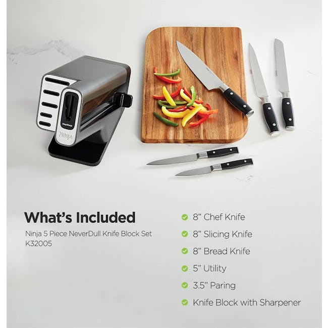 Ninja Foodi NeverDull Premium 5Pc Knife Block Set with Sharpener - 9