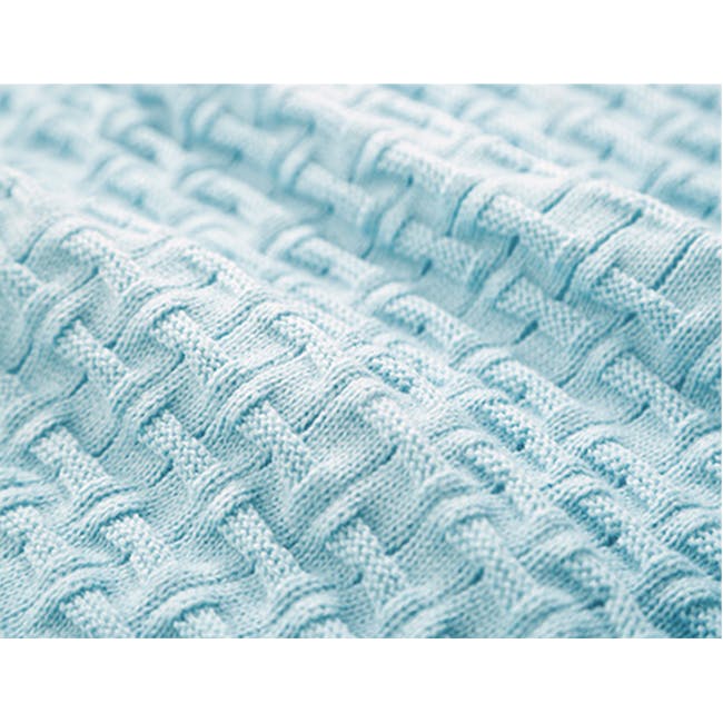 Camille Knitted Throw Blanket 110 x 175 cm - Sky Blue - 4