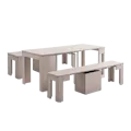 Flexi-Table Extendable Dining Table with Extendable Bench 0.4m-1.8m - Lavender