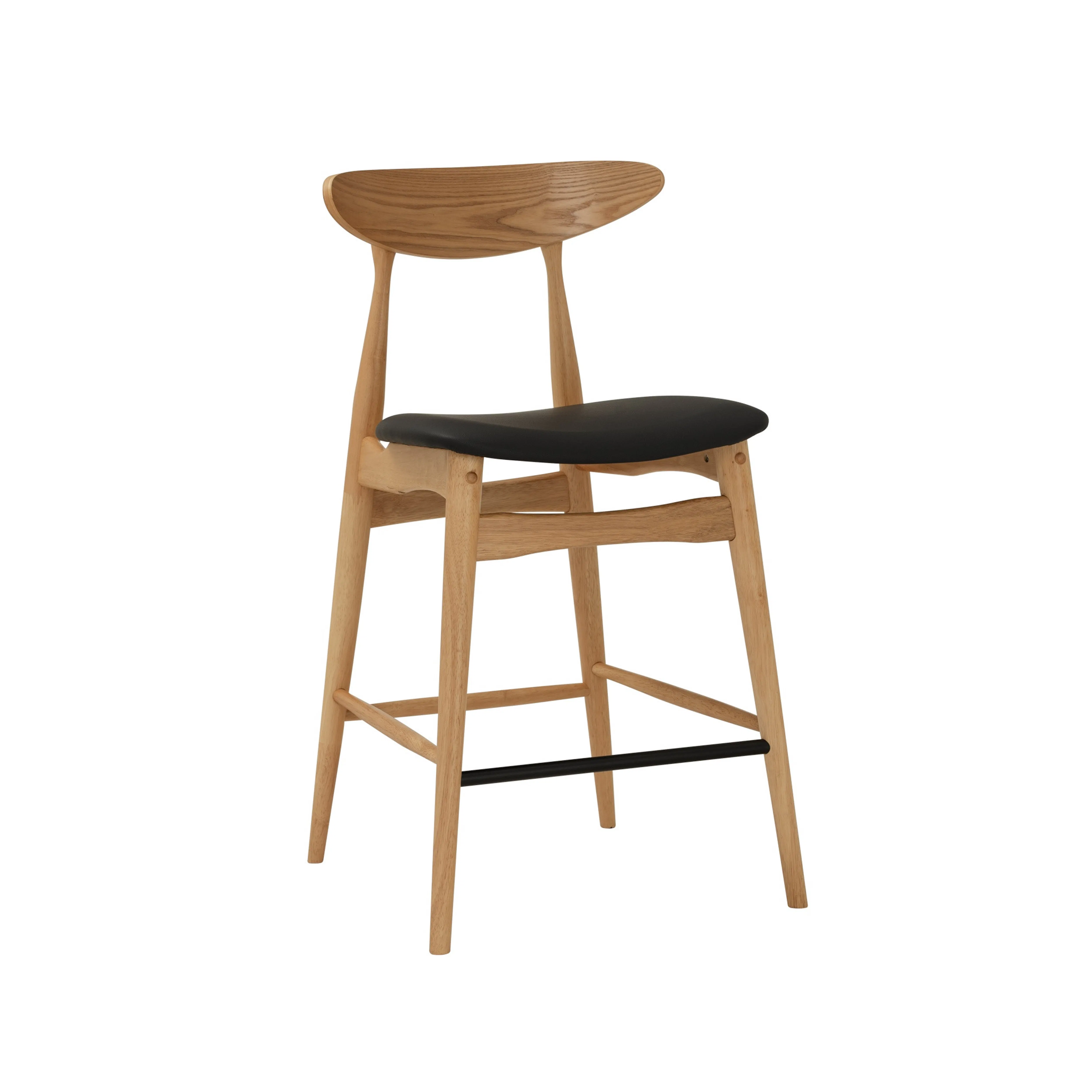 Tricia Counter Chair - Oak, Black
