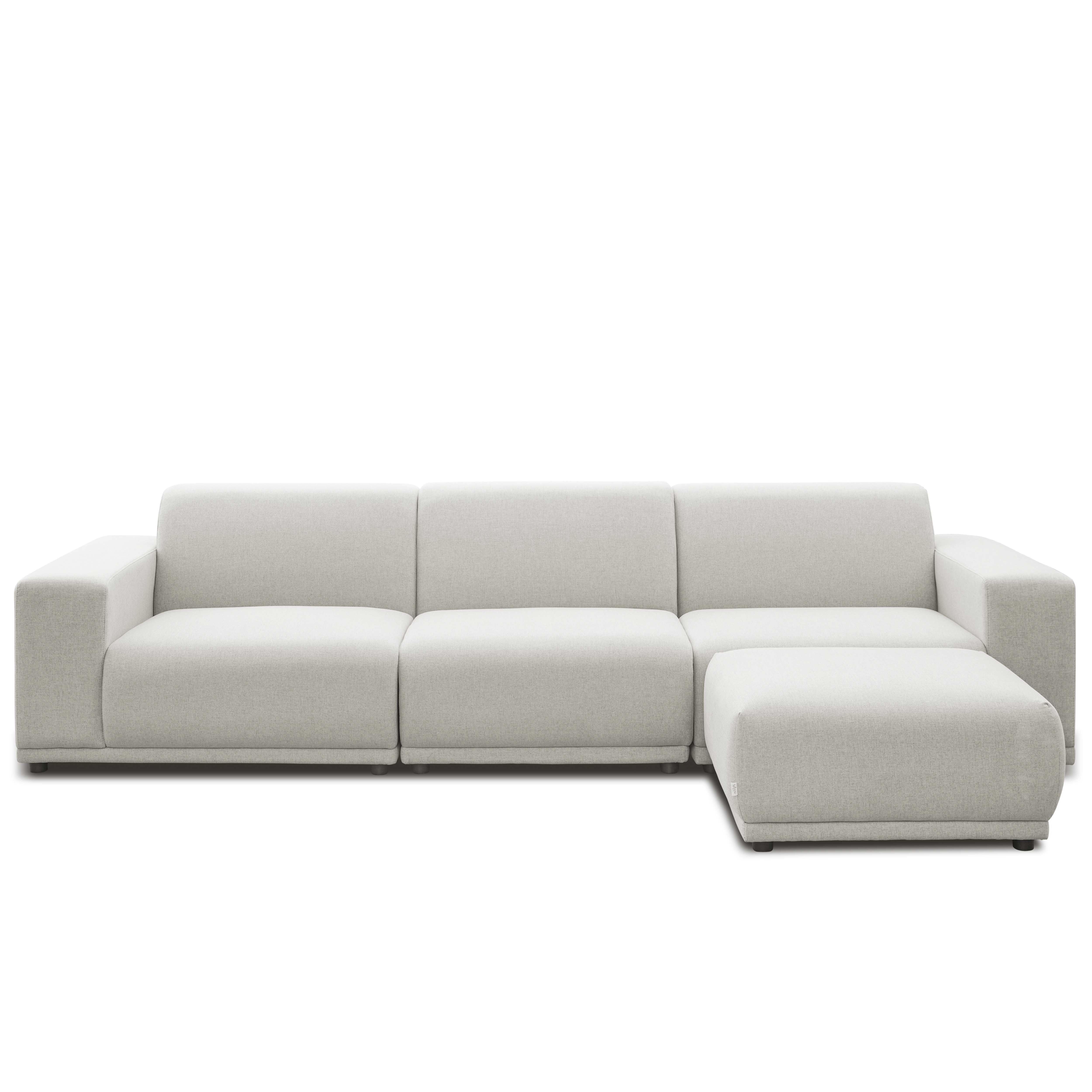 Milan 4 Seater Sofa with Ottoman - Ivory (Fabric)