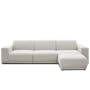 Milan 4 Seater Sofa with Ottoman - Ivory (Fabric) - 0