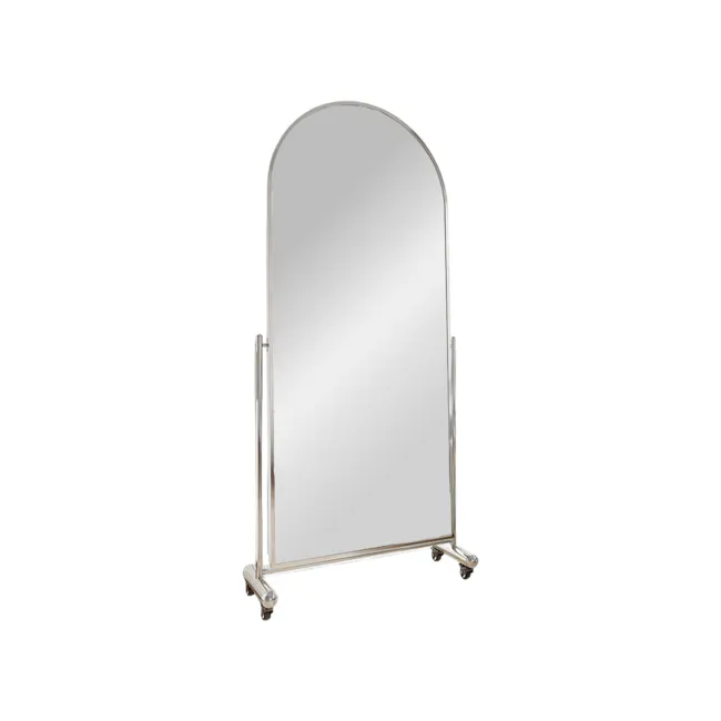 Vega Arched Movable Mirror - Silver - 1 - Mirror frame, chrome finish, rectangular mirror, adjustable stand, modern design