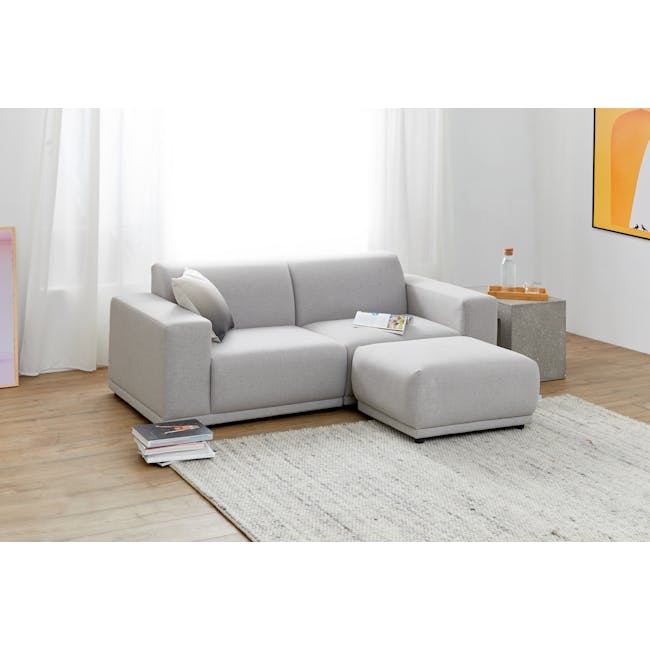 Milan 3 Seater Sofa with Ottoman - Slate (Fabric) - 1