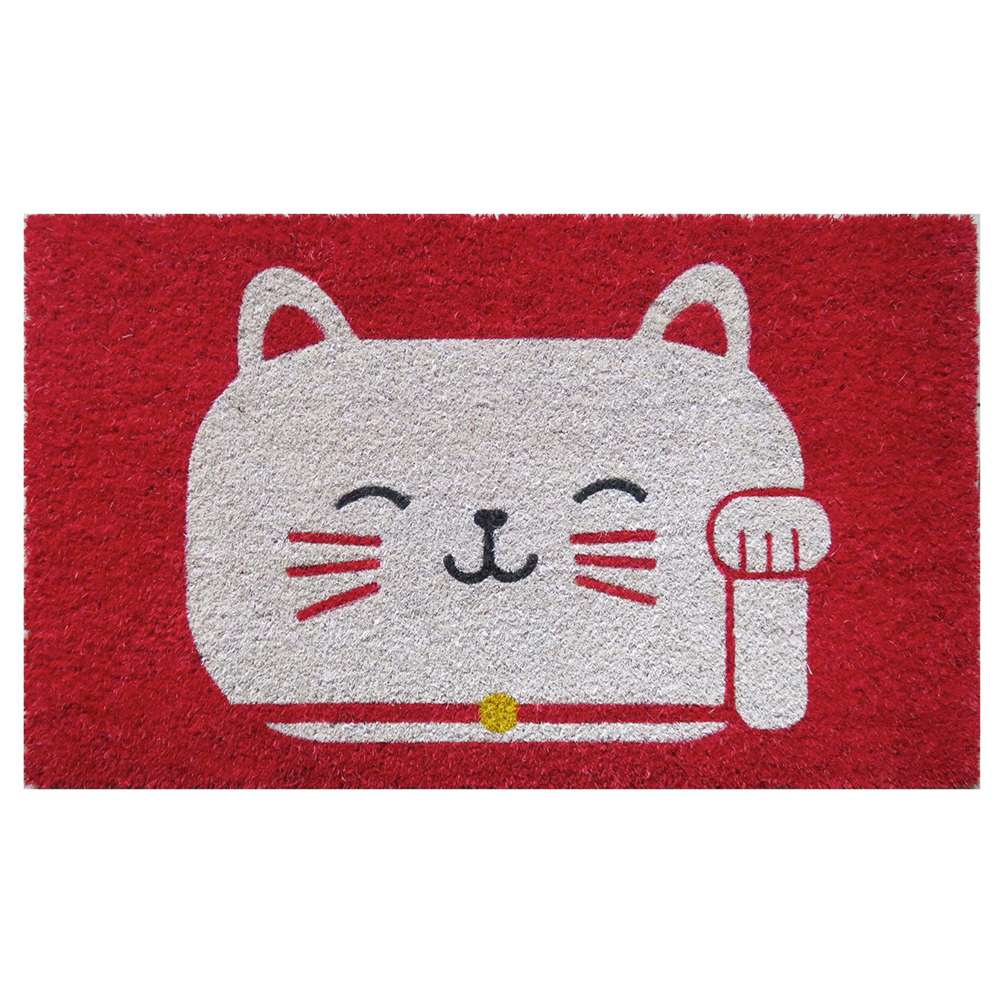 Fortune Cat Coir Door Mat