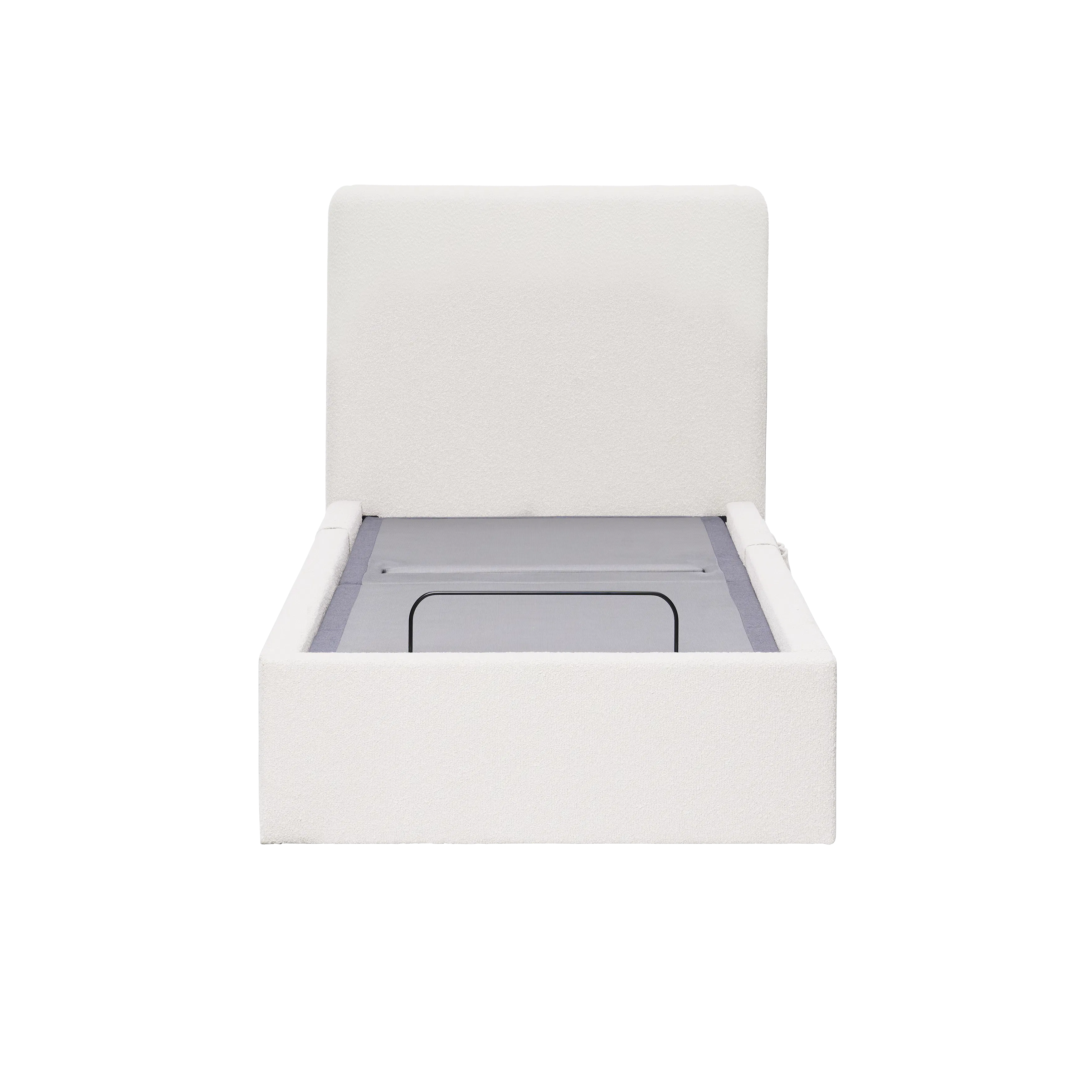 Aeva Single Bed - White Boucle (frame only)