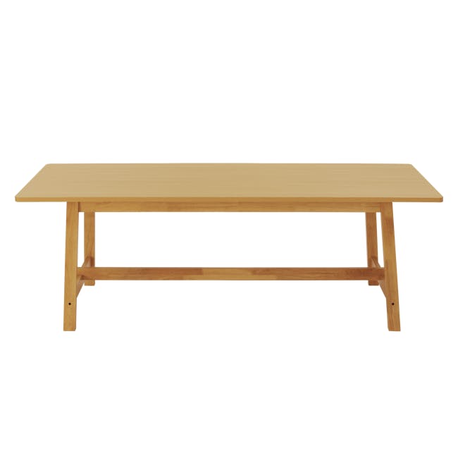 Haynes Dining Table 2.2m in Oak with 4 Greta Chairs in Natural - 6 - Wooden table, minimalist design, natural wood finish
