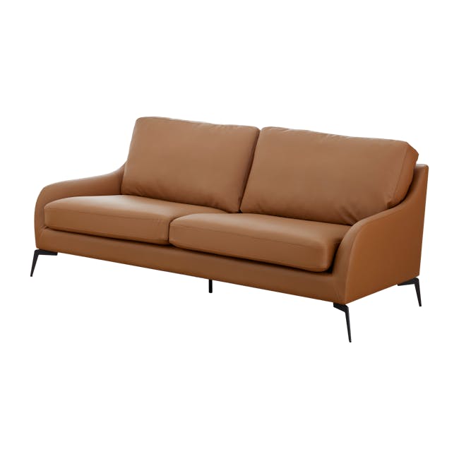 Wellington 3 Seater Sofa - Caramel Tan (Faux Leather) - 2