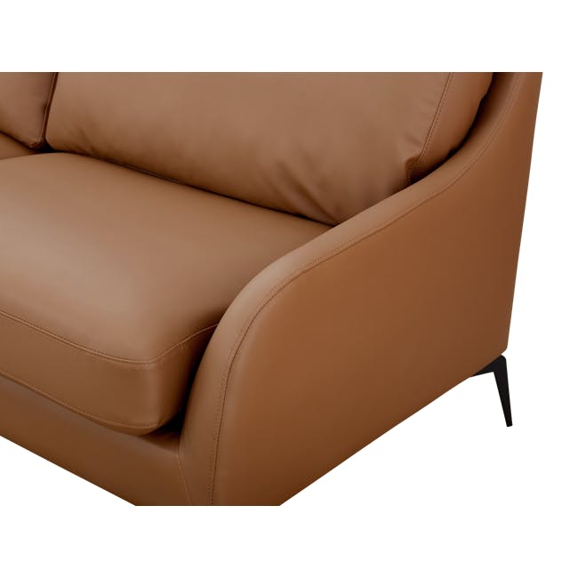 Wellington 3 Seater Sofa - Caramel Tan (Faux Leather) - 6