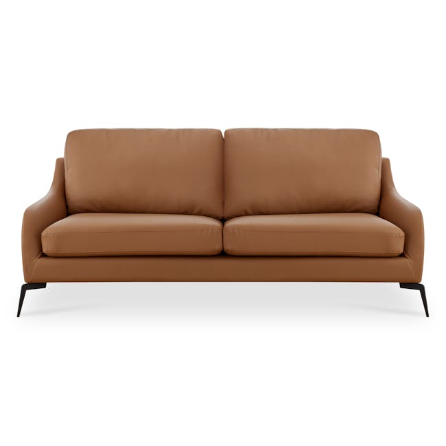 Wellington 3 Seater Sofa - Caramel Tan (Faux Leather) - 0