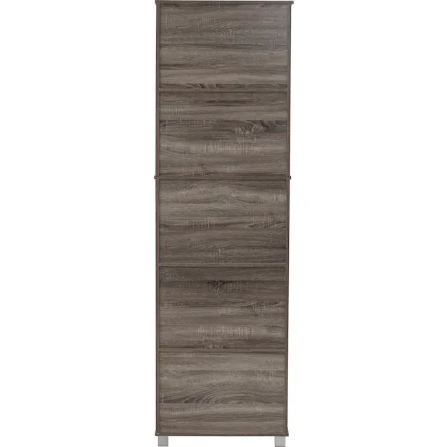 Naya 10 Door Cabinet - Dark Sonoma - 7 - Wooden cabinet with natural wood grain texture, dark brown finish, horizontal wood