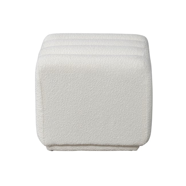 Cosmo Stool - White Boucle - 10 - White textured towel, soft fabric, fluffy material, cozy blanket, luxury bathrobe, elegant
