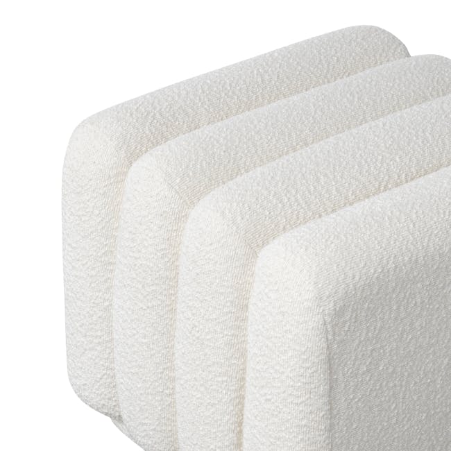 Cosmo Stool - White Boucle - 7 - White textured towel, soft fabric, fluffy material, cozy bathrobe, luxurious bathrobe