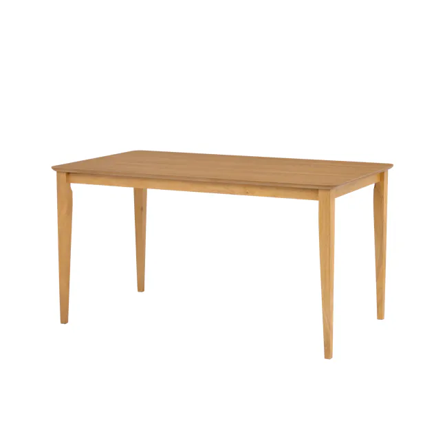 Charmant Dining Table 1.4m - Natural - 1 - Wooden table, minimalist design, natural wood finish, rectangular shape, four
