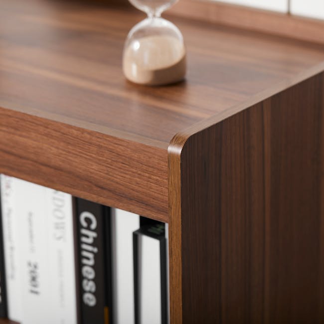 Delani TV Console 1.8m - 6 - Wooden shelf, hourglass, bookshelf, books, Chinese language, modern design, wooden texture