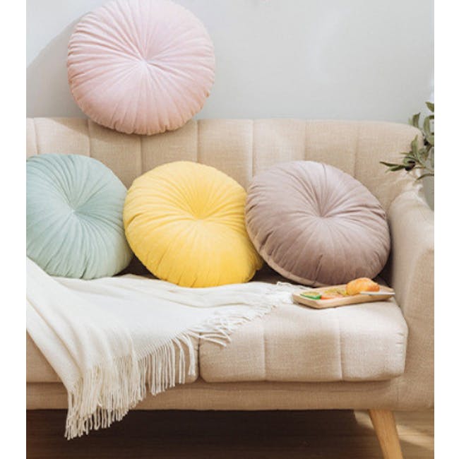 Shelly round velvet sales pillow