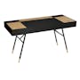 Morse Study Table 1.4m - Black, Oak - 12