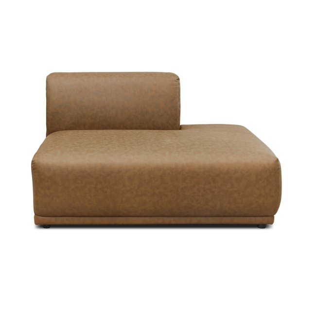 Milan 4 Seater Extended Sofa - Tan (Faux Leather) - 10