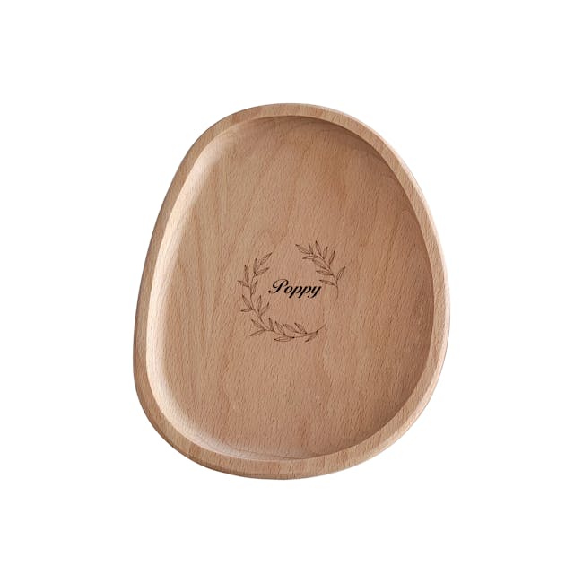 Personalised Leaves Motif Wood Trinket Dish - Large - 0