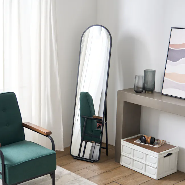 Helena Arched Standing Mirror 40 x 160cm - Black - 2