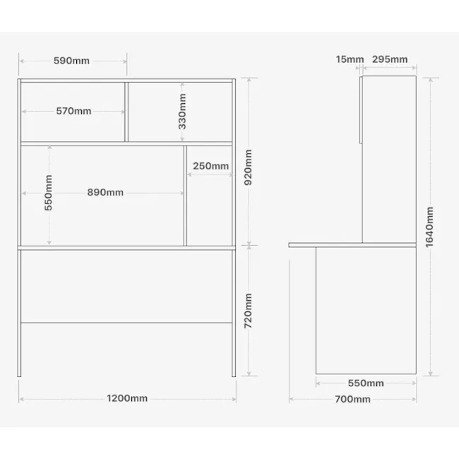 Plandy Study Table with Cabinet 1.2m - 16