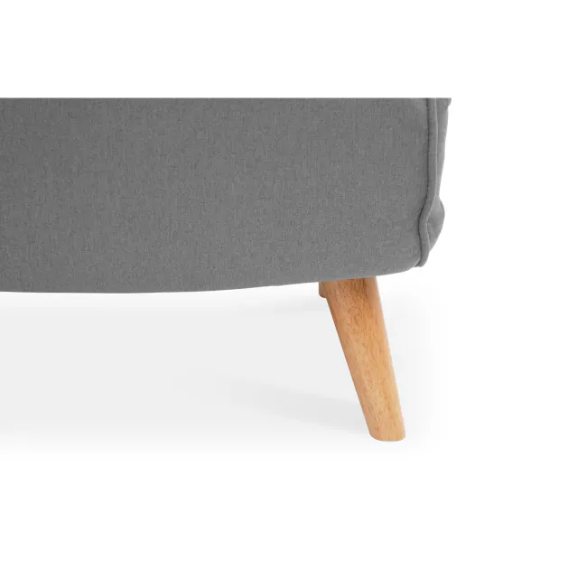Noel Sofa Bed - Harbour Grey - 23 - Gray upholstered seat, wooden legs, minimalist design, soft fabric texture, natural wood