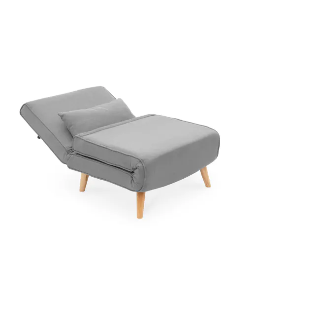 Noel Sofa Bed - Harbour Grey - 10 - Grey upholstered lounge chair, modern design, wooden legs, minimalist style, comfortable