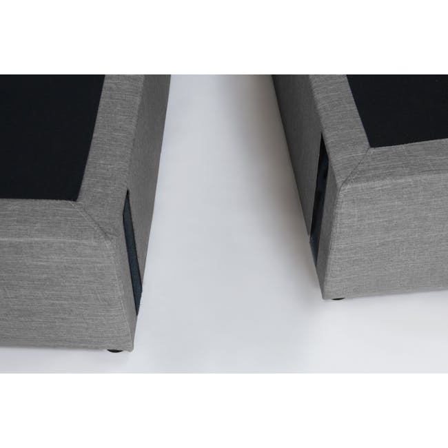 ESSENTIALS Single Headboard Box Bed - Denim (Fabric) - 8