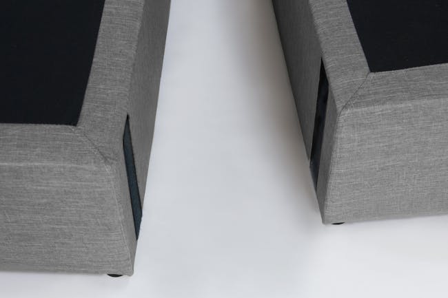 ESSENTIALS Single Headboard Box Bed - Grey (Fabric) - 8