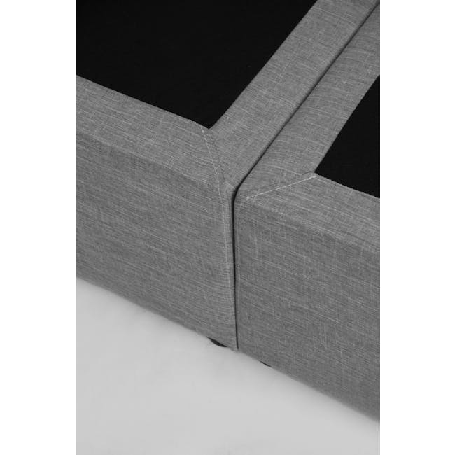 ESSENTIALS Single Headboard Box Bed - Grey (Fabric) - 9