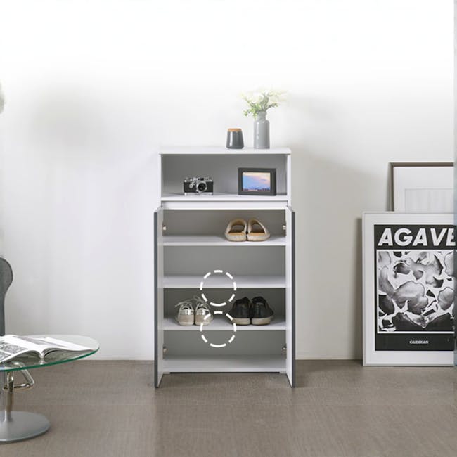 (As-is) Muse Tall Cabinet 0.6m - White Grey - 20