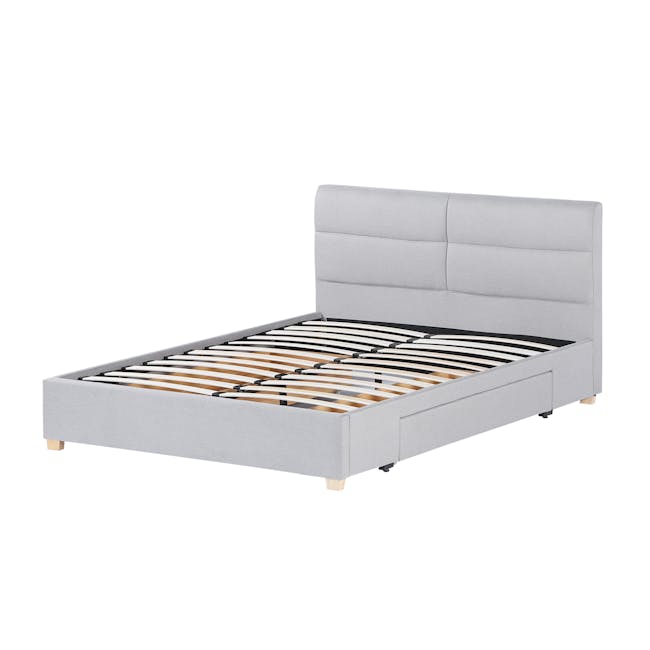 Austin 2 Drawer Queen Bed - Cloud Grey (Fabric) - 3