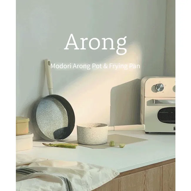 Arong Nonstick Saucepan - Green & Cream White - 2 - Modori Arong, Kitchen utensil, Cooking pot, Frying pan, Modern design
