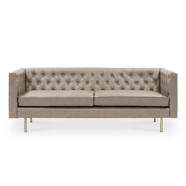 Cadencia 3 Seater Sofa - Warm Taupe (Faux Leather) - 0