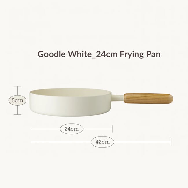 Goodle White Nonstick Frying Pan 24cm - Cream White - 5
