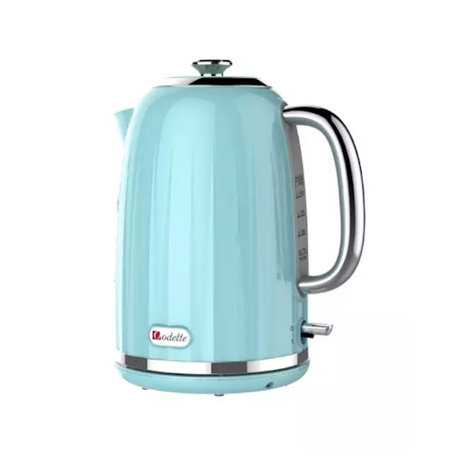 Odette Jukebox 1.7L Retro Electric Kettle - Mint - 1 - Elegant light blue electric kettle with modern design, Classic retro