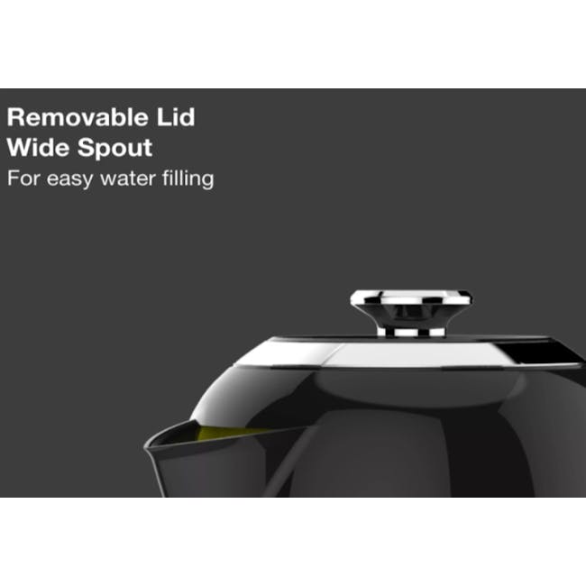 Odette Jukebox 1.7L Retro Electric Kettle - Mint - 6 - Removable lid, wide spout, easy water filling, sleek design, modern