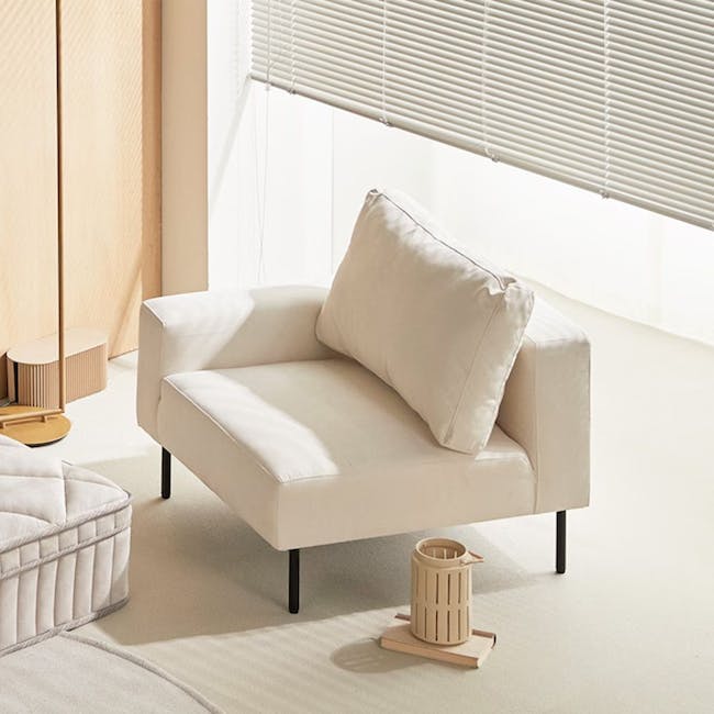 Lusa 3 Seater Sofa - Ivory (Pet Friendly) - 16 - Cream-colored, modern, minimalist, cozy, comfortable, plush, soft