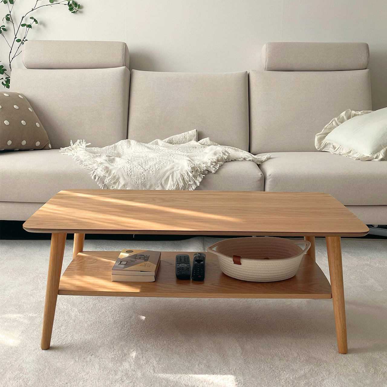 storage coffee table oak