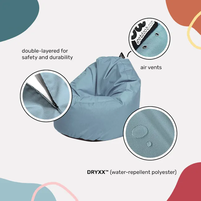 Doob Oomph Mini Bean Bag Chair - Ash Grey (Water Repellent) - 4
