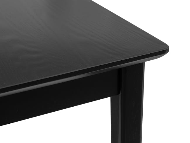 Koa Dining Table 1.5m in Black Ash with Koa Bench 1.4m in Black Ash and 2 Herman Dining Chairs in Elephant Grey - 10