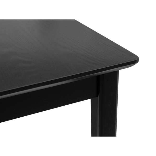 Koa Dining Table 1.5m in Black Ash with Koa Bench 1.4m in Black Ash and 2 Herman Dining Chairs in Elephant Grey - 10