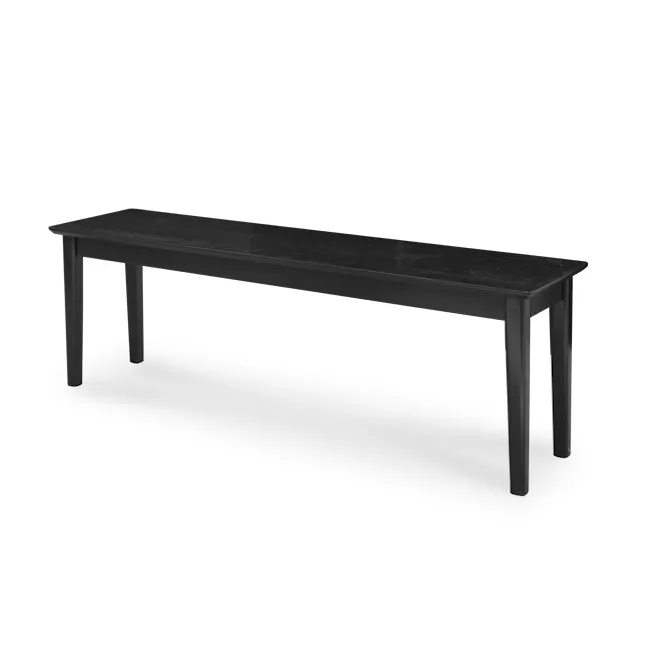 Koa Bench 1.4m - Black Ash - 1 - Modern minimalist dining table, sleek black finish, contemporary design, industrial style