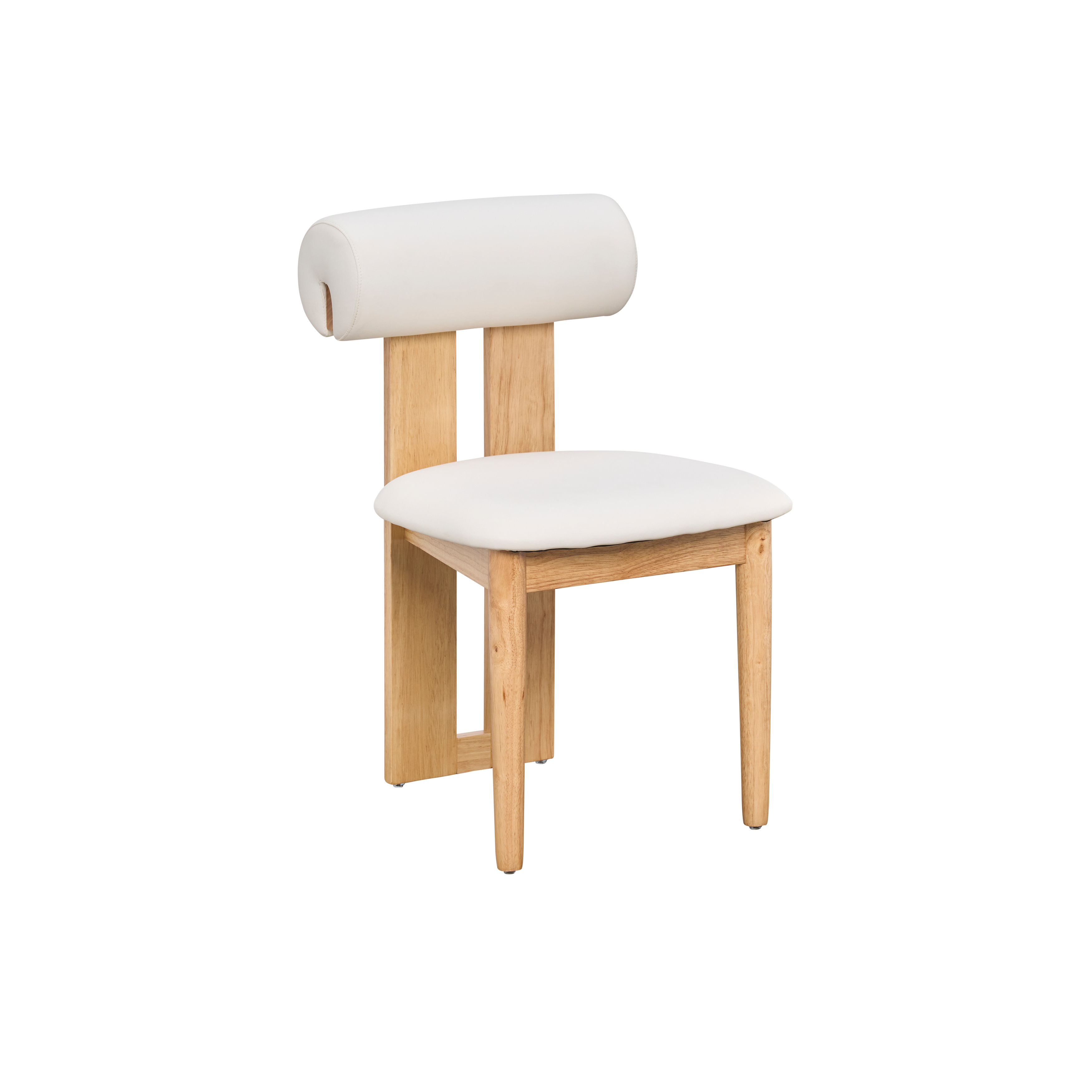 Radley Dining Chair - Oak, Ivory (Faux Leather) - Image 1