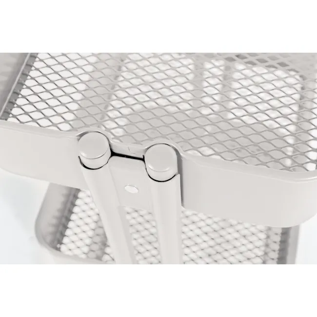 Snyder Trolley - White - 5 - Sleek metal table with integrated handles, Modern kitchen utensil stand with adjustable arms