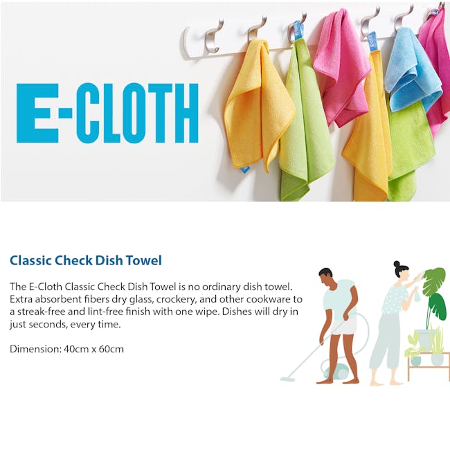 e-cloth Eco Tea Towel / Dish Cleaning Cloth - Blue - 2